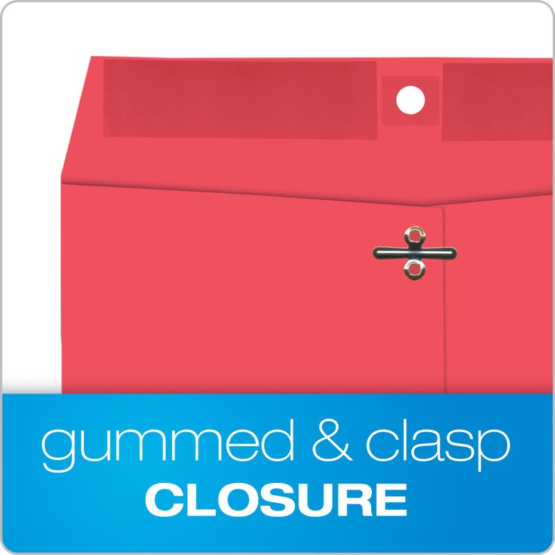 Quality Park 9 x 12 Clasp Envelopes, Clasp and Gummed Closures, Red, 10 per Pack (QUA38734) - Image 3